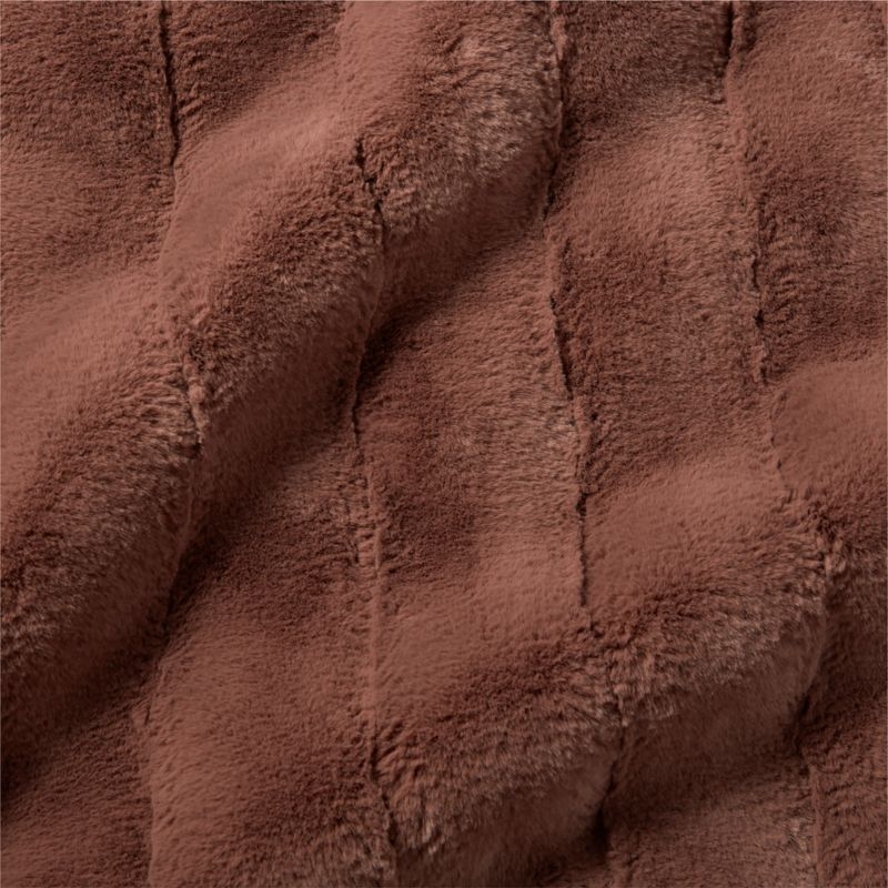 Channel Chestnut Brown Faux Fur Throw Blanket - Image 2
