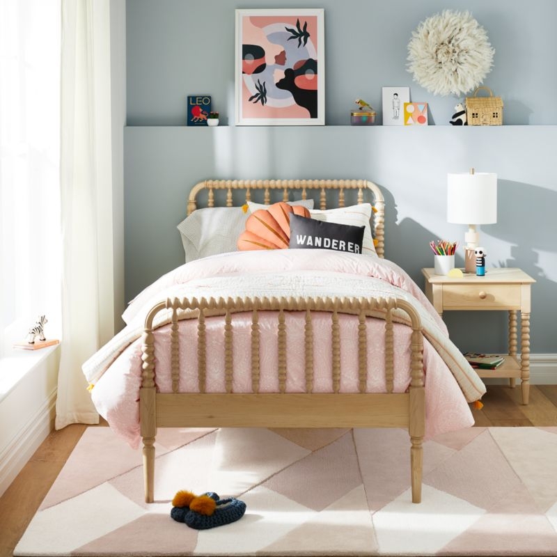 Set of 2 Jenny Lind Maple Wood Spindle Kids Nightstand with Drawer - Image 5