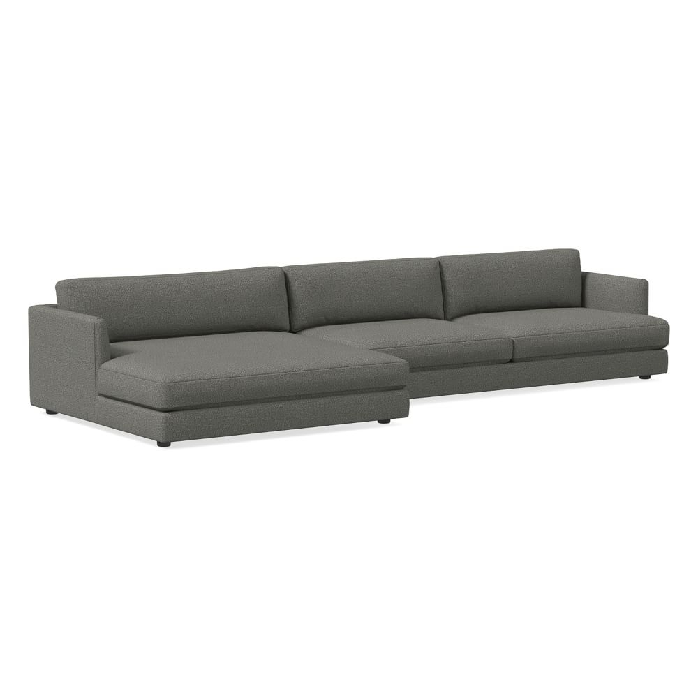 Haven 151" Left Multi Seat Double Wide Chaise Sectional, Standard Depth, Twill, Slate - Image 0