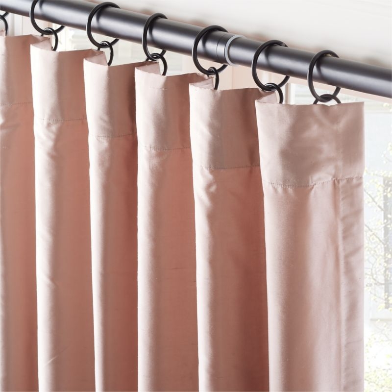 Seda Smoked Mauve Dupioni Silk Window Curtain Panel 48"x120'' - Image 1