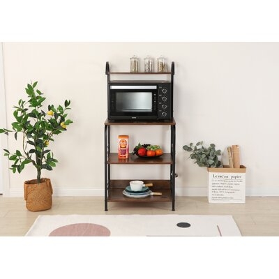 Multifunctional Kitchen Shelf Shelf With 8 Hook Microwave Ovens Kitchen Shelf With Adjustable Feet On 4 Layers. - Image 0