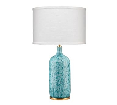 Albanu Ceramic Table Lamp, Blue &amp; Gold Leaf - Image 2