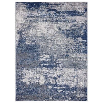 Abstract Blue Area Rug - Image 0