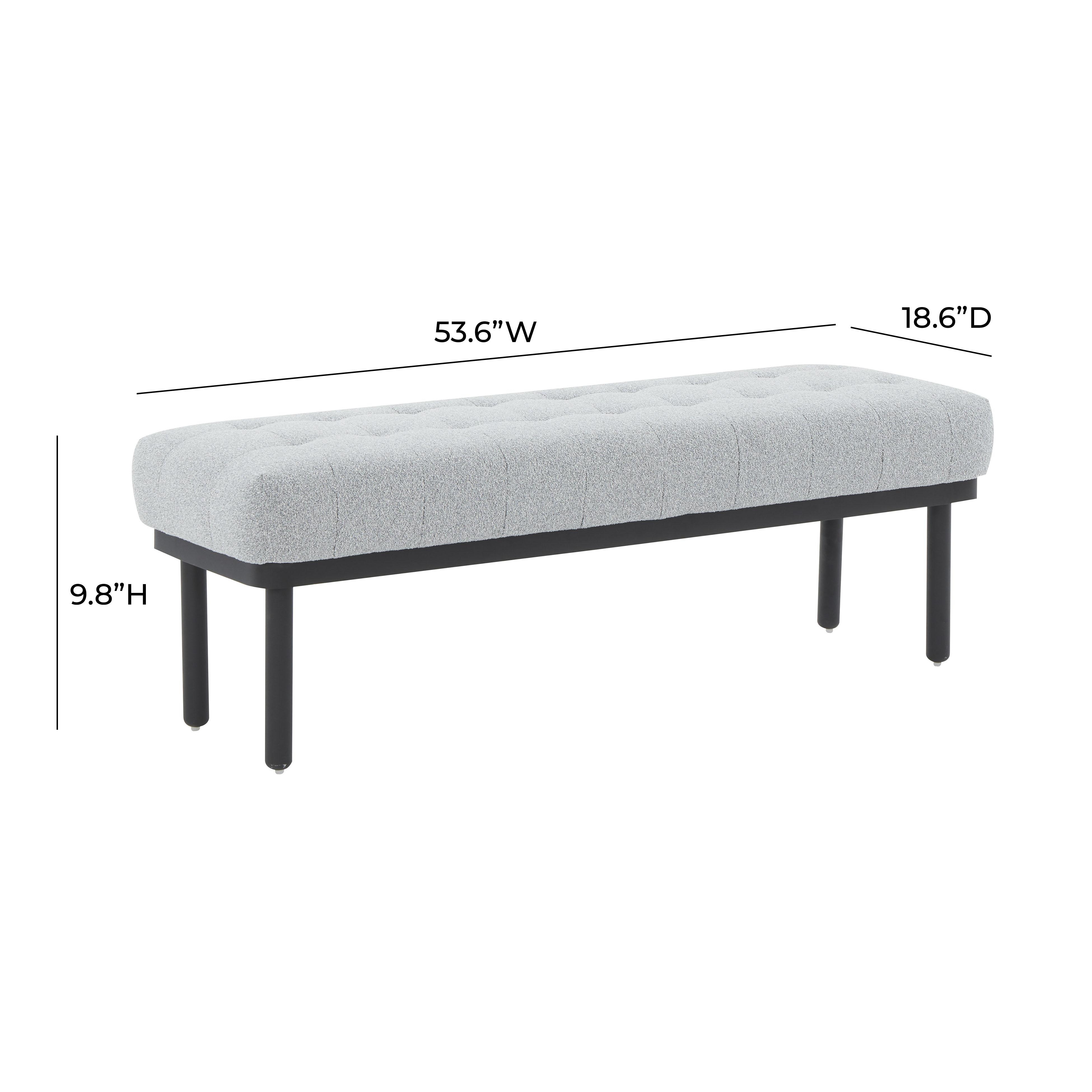 Olivia Grey Boucle Bench - Image 4