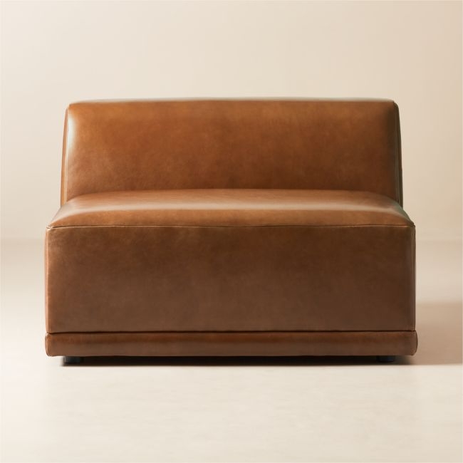 Faible Brown Leather Armless Chair - Image 0