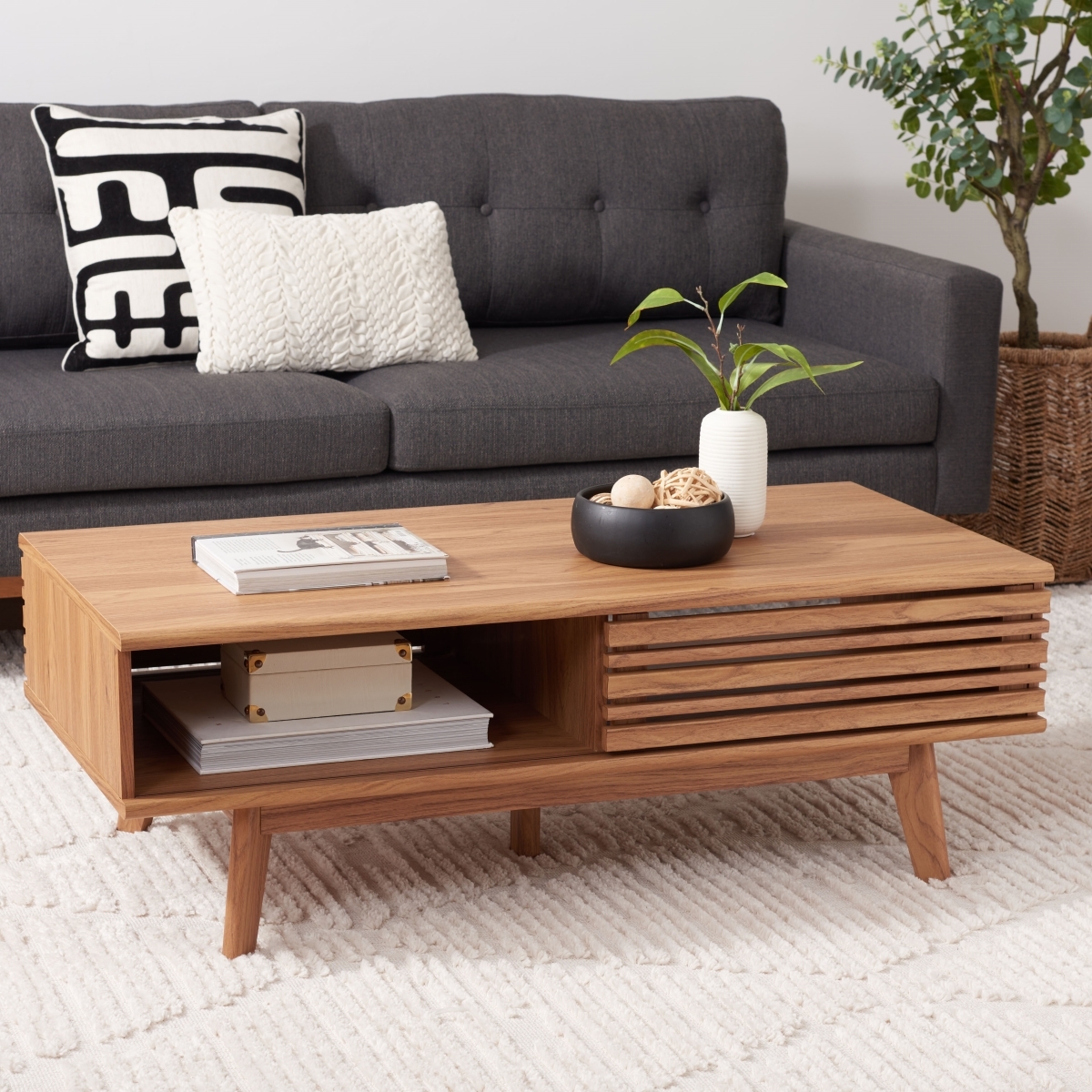 Rori 2 Door Coffee Table - Oak - Safavieh - Image 1
