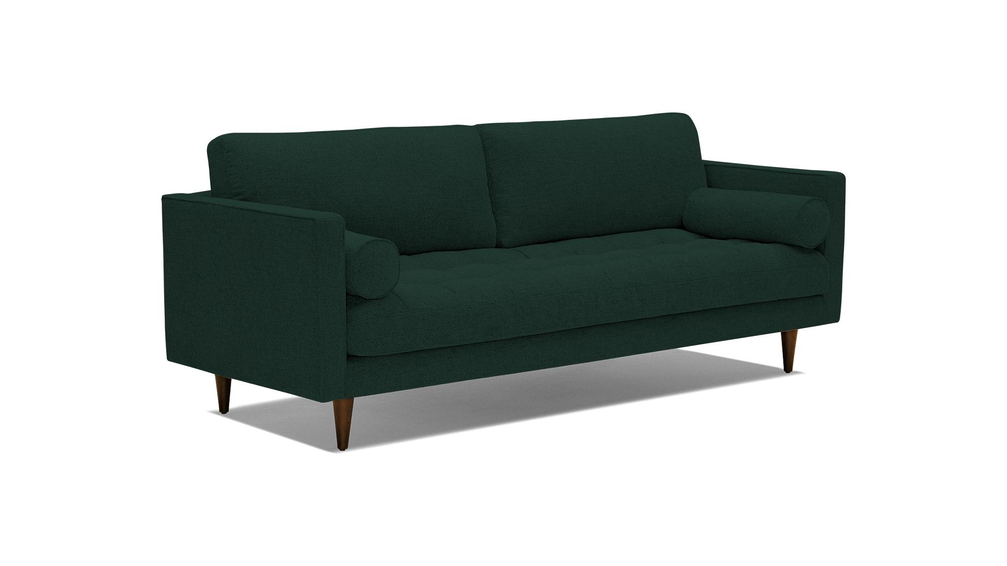 Green Briar Mid Century Modern Sofa - Royale Evergreen - Mocha - Image 1