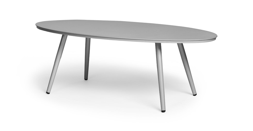 Halden Light Gray Oval Coffee Table - Image 0