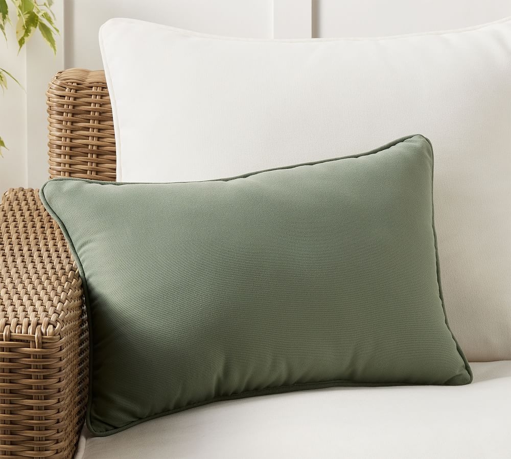 Bronson Indoor/Outdoor Pillow, 14" x 20", Dark Eucalyptus - Image 0