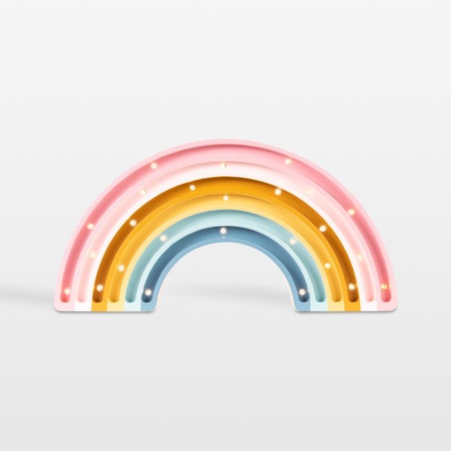 Little Lights Retro Rainbow Kids Wood Table Lamp - Image 0