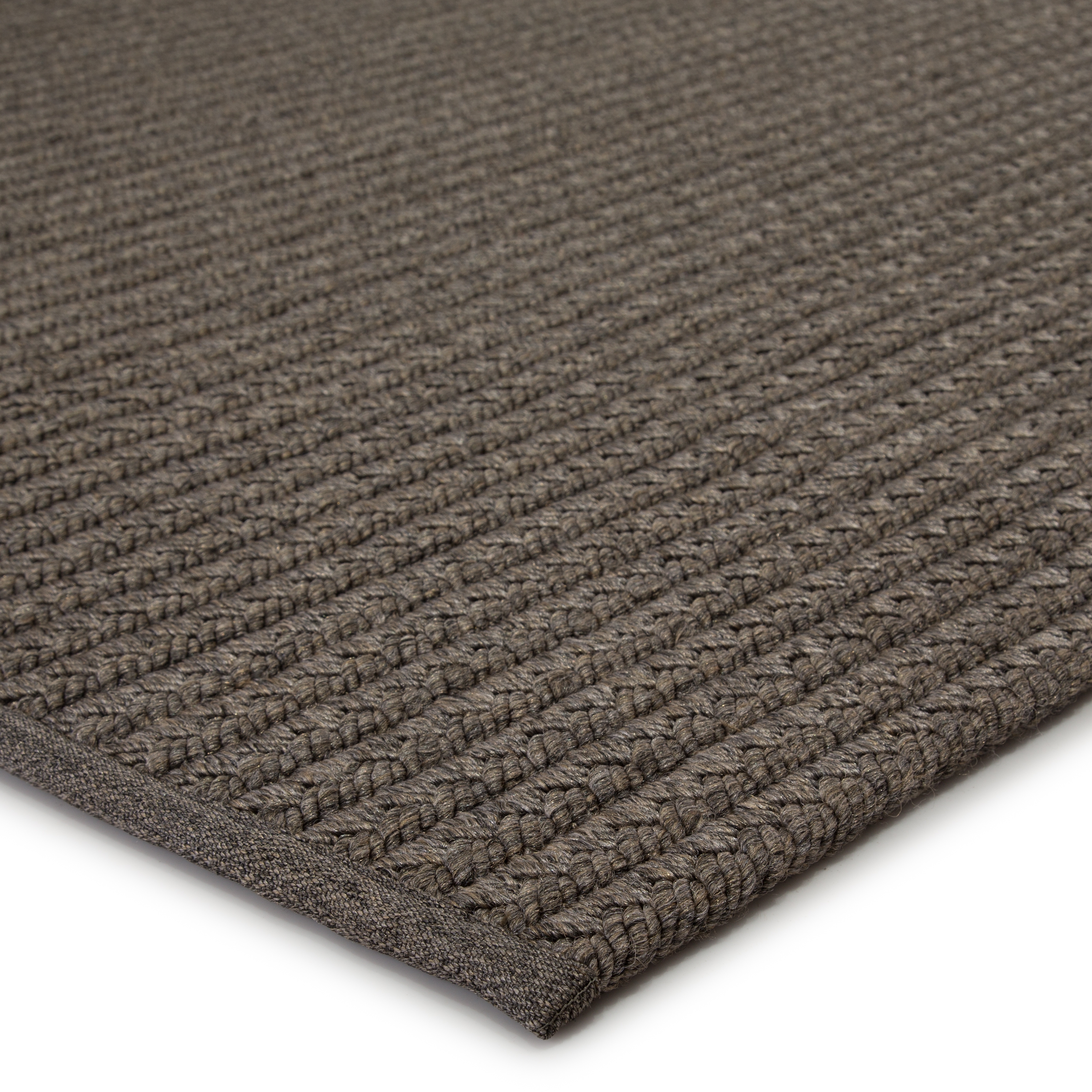 Iver Indoor/ Outdoor Solid Gray/ Taupe Area Rug (2'X3') - Image 1