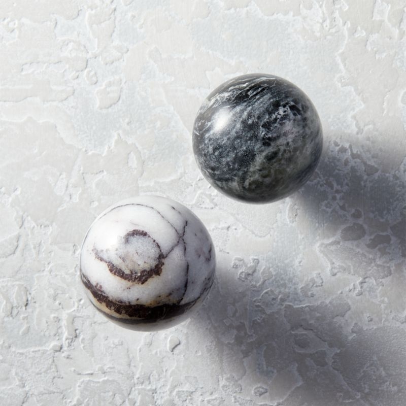 Black and White Marble Ball Knob - Image 1