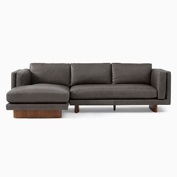 Anton 105" Right 2-Piece Chaise Sectional, Sierra Leather, Licorice, Burnt Wax - Image 2