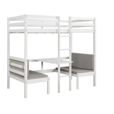 Functional Loft Bed (Turn Into Upper Bed And Down Desk,Cushion Sets Are Free), Twin Size, - Image 0