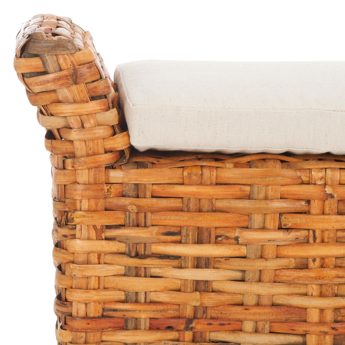 Palermo Bench - White / Natural - Safavieh - Image 2