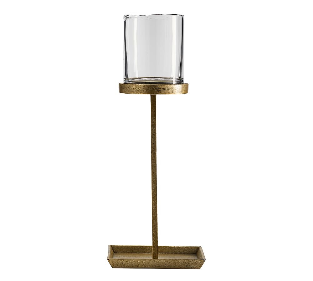 Draper Pillar Candleholder, Brass, Large - Image 0