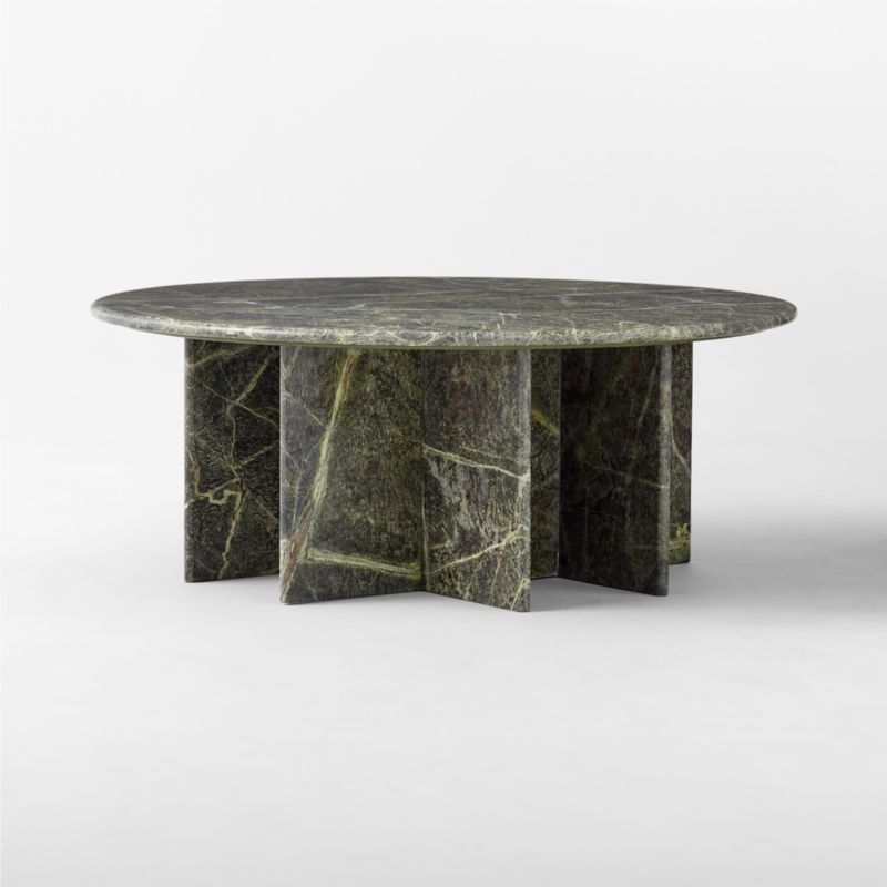 Pasar Round Green Marble Side Table - Image 2