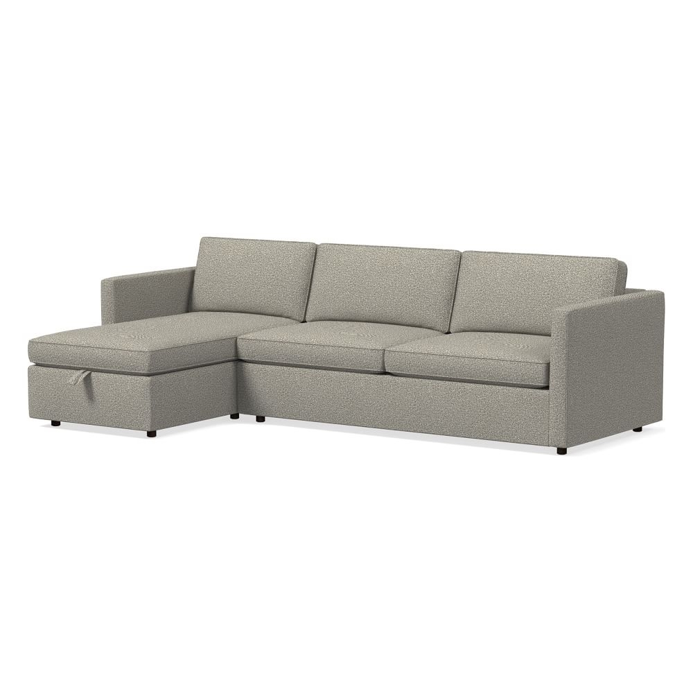Harris Sectional Set 08: Right Arm 75" Sofa, Left Arm Storage Chaise, Poly, Twill, Gravel, - Image 0