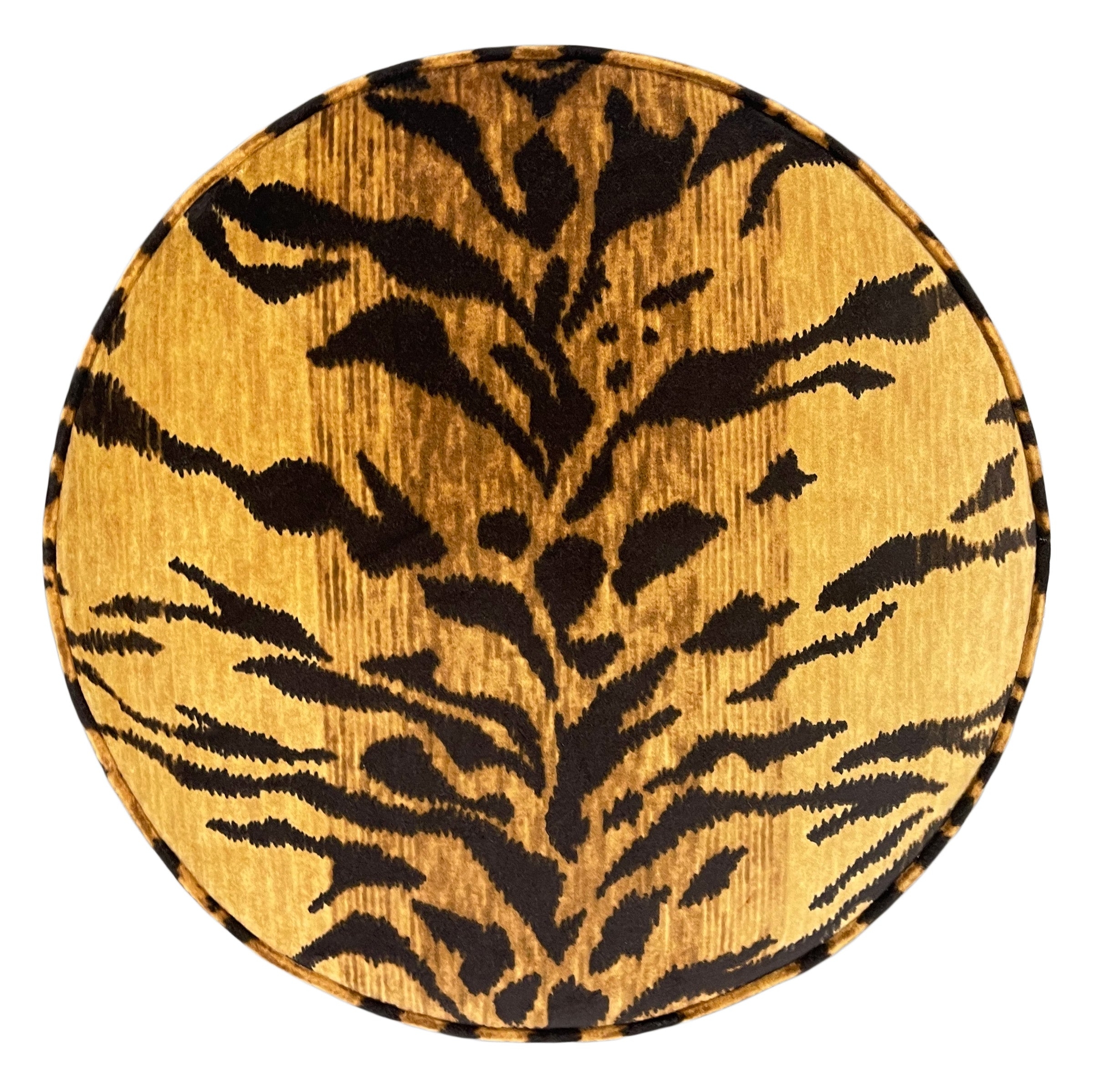 THE TIGHT ROUND OTTOMAN :: BENGAL VELVET // SAND - 17" Diameter X 19" Height - Image 3