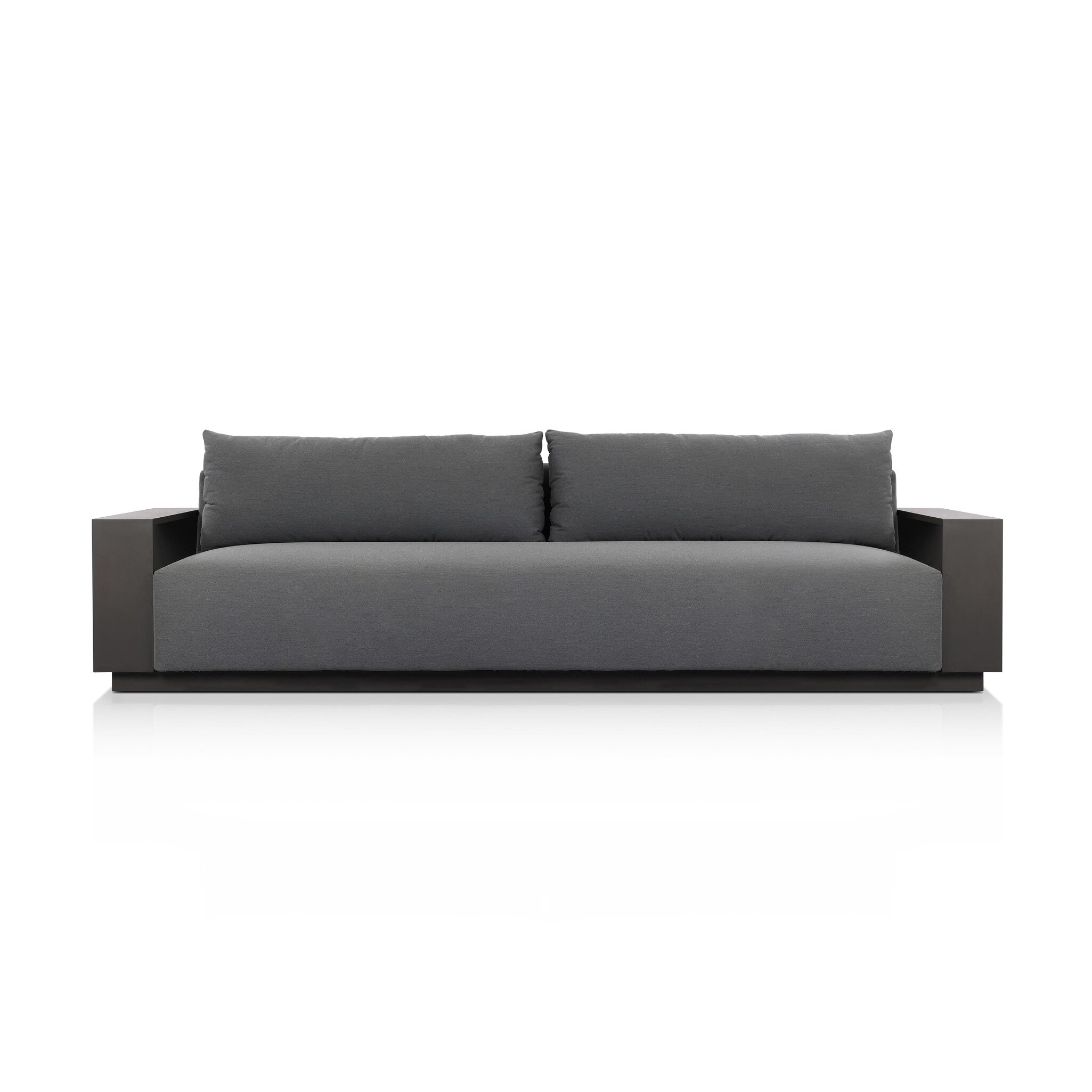 Branford Outdoor Metal Sofa-106" - Arashi Graphite - Image 0