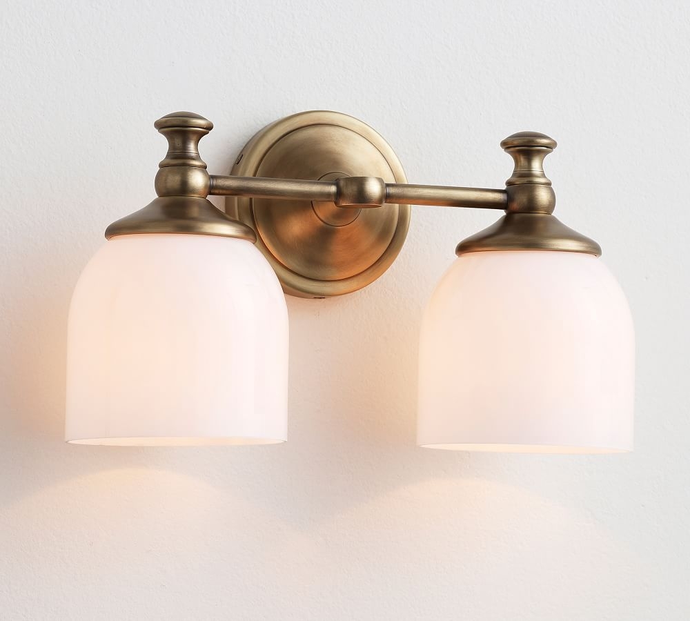 Tumbled Brass Mercer Traditional Double Sconce - Image 0