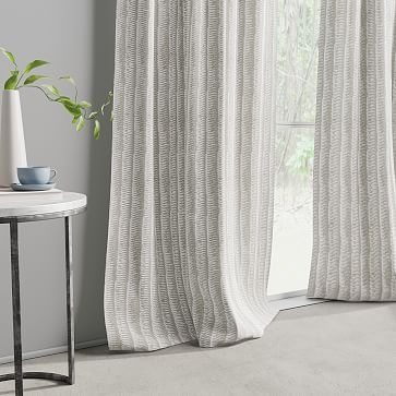 Wave Stripe Curtain, Stone Gray, Set of 2, 48"x108" - Image 1