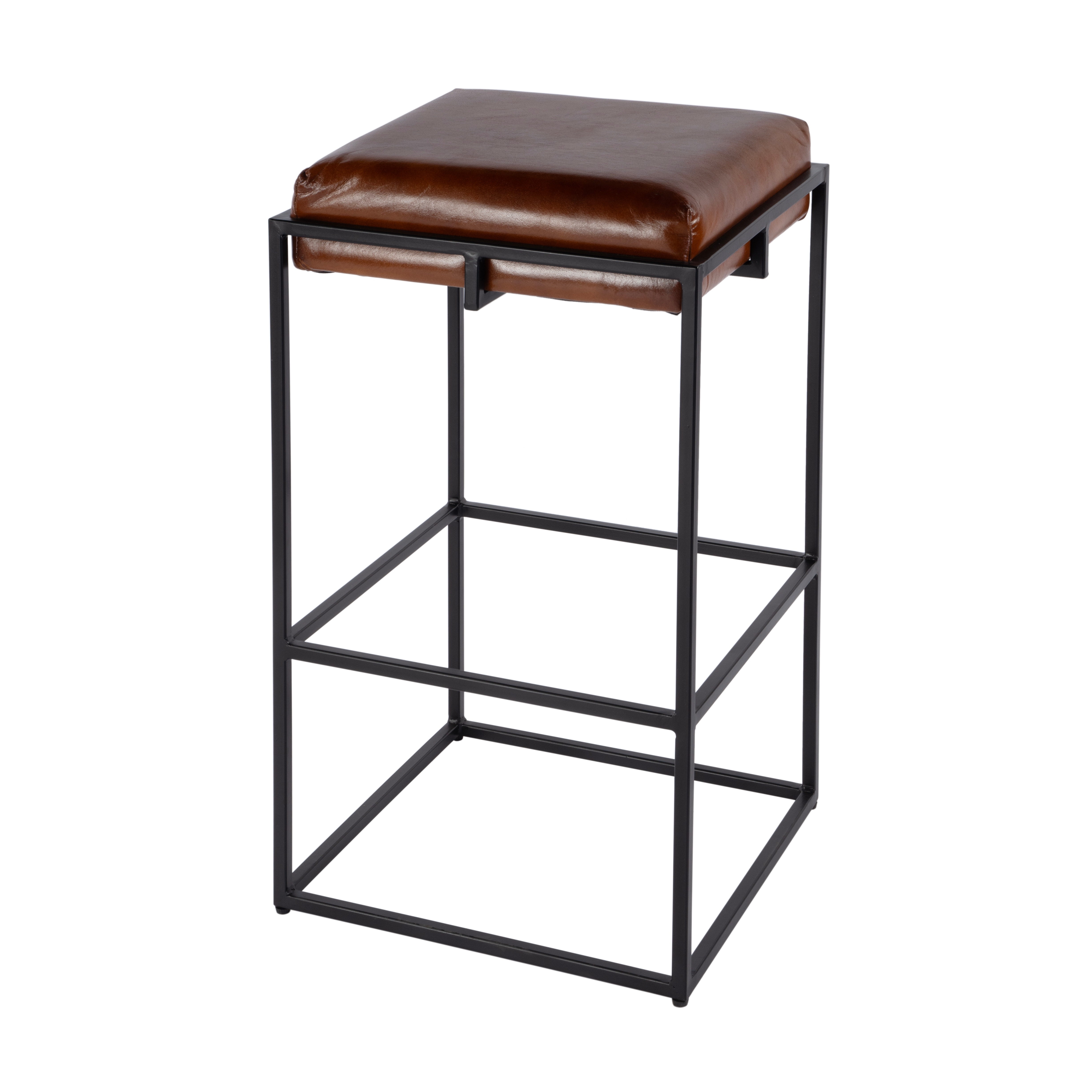 Eldridge Brown Leather Bar Stool - Image 0