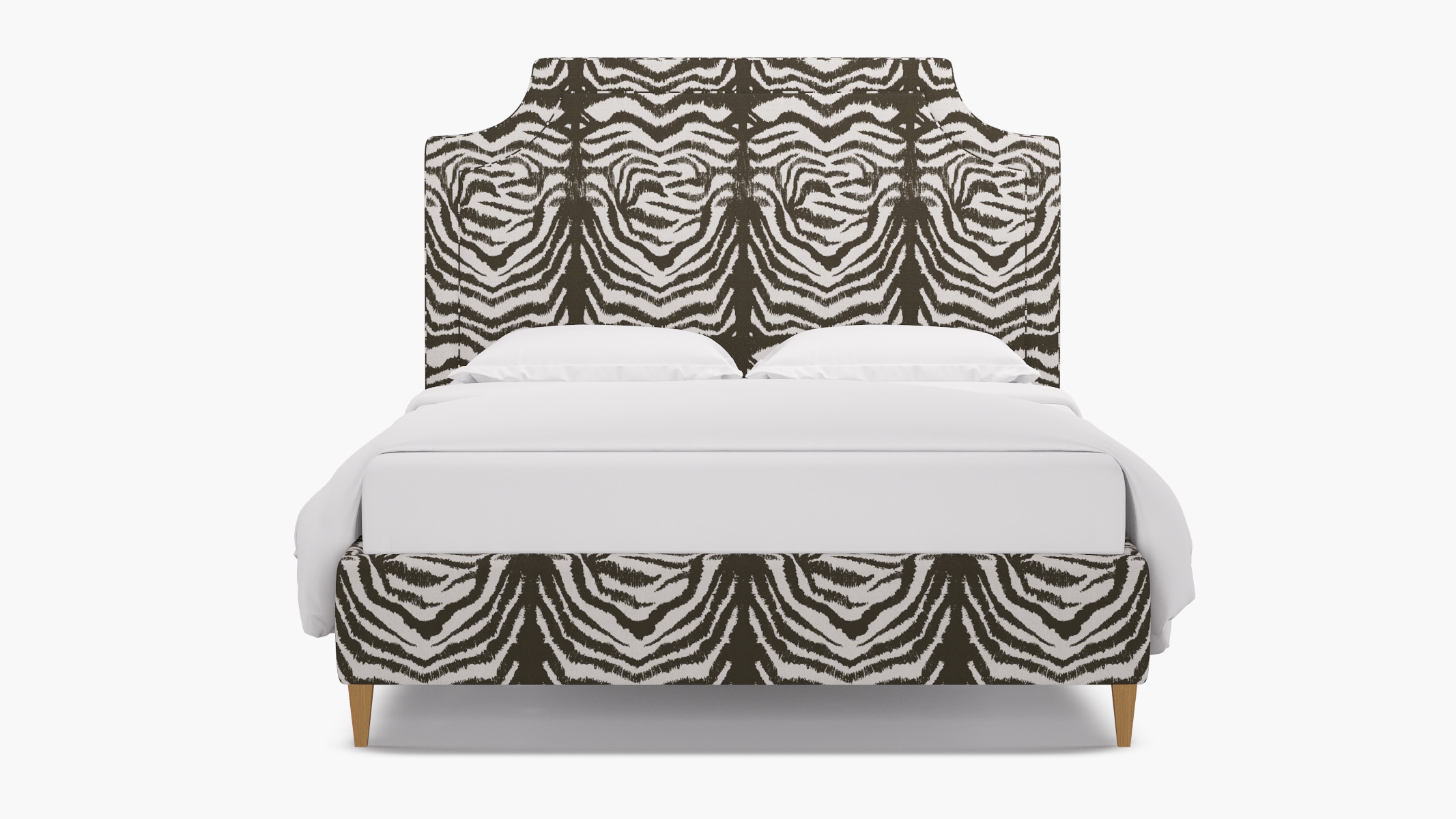 Deco Bed, Zebra, Natural Square Tapered Leg, King - Image 0