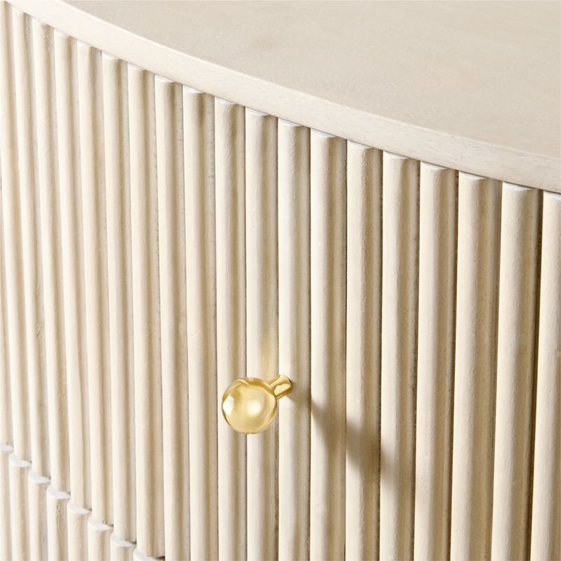 Cameo 33" Fluted Whitewash Wood 4-Drawer Tall Dresser - Image 2