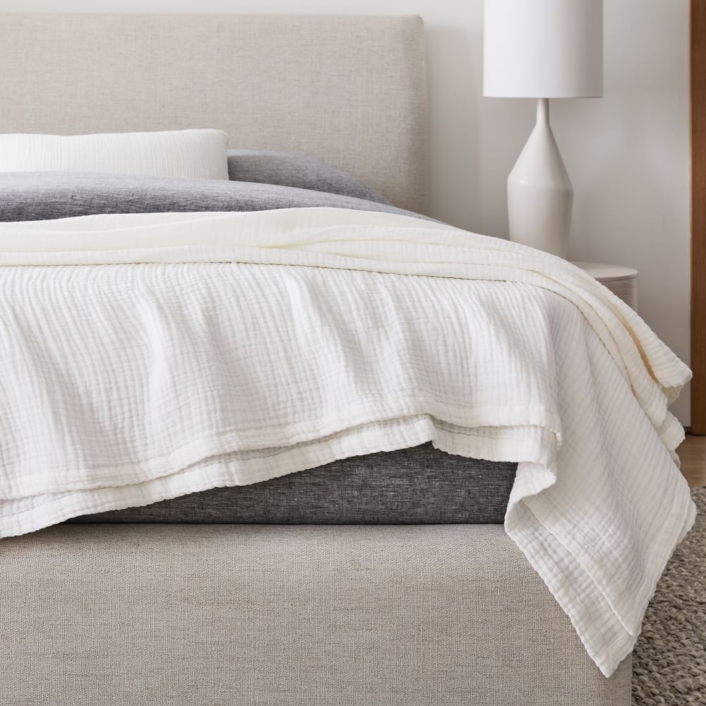 Dreamy Gauze Cotton Blanket, King/Cal. King, White - Image 0
