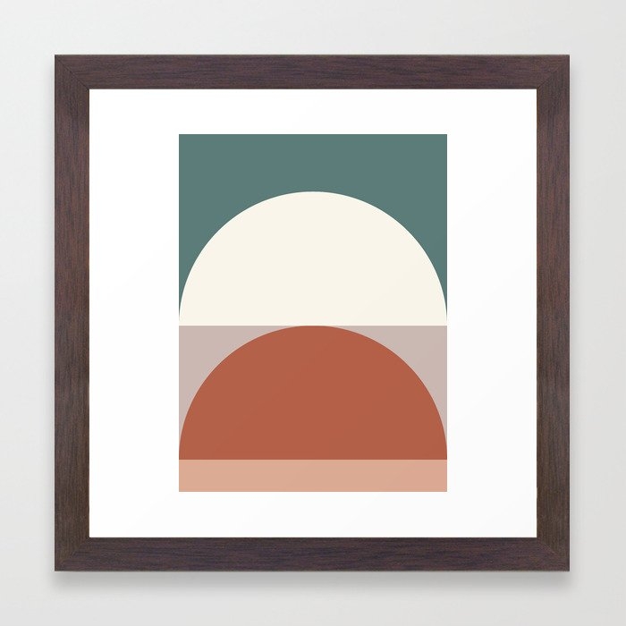Abstract Geometric 01d Framed Art Print by The Old Art Studio - Conservation Walnut - X-Small 10" x 10"-12x12 - Image 0