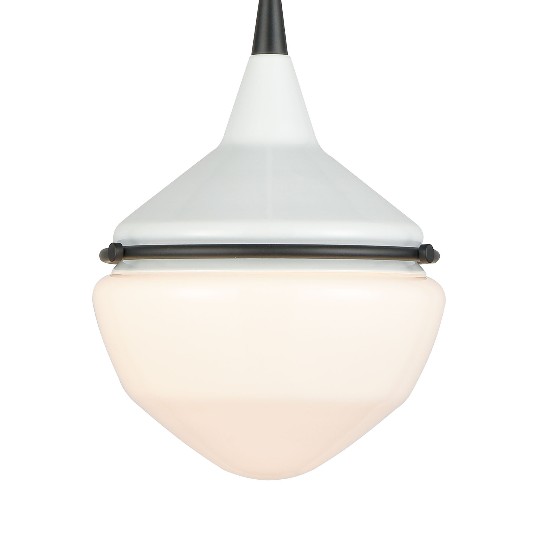 Mid-Century Schoolhouse 12'' Wide 1-Light Mini Pendant - Enamel White - Image 4