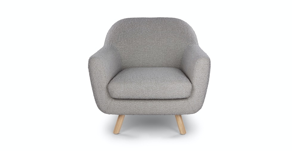 Gabriola Dover Gray Bouclé Lounge Chair - Image 0