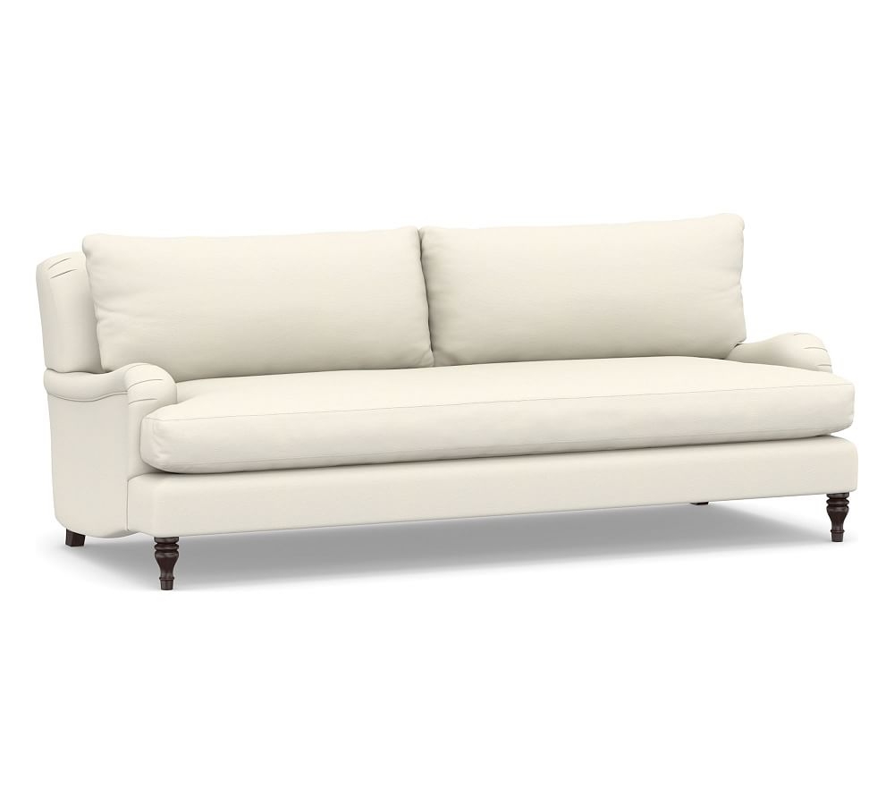 Carlisle Upholstered Grand Sofa 91" with Bench Cushion, Polyester Wrapped Cushions, Textured Twill Ivory - Image 0