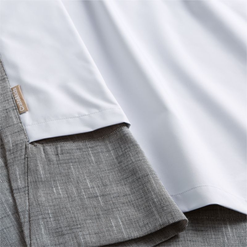 Mist Blue Textural Organic Cotton Chambray Blackout Window Curtain Panel 44"x96" - Image 4