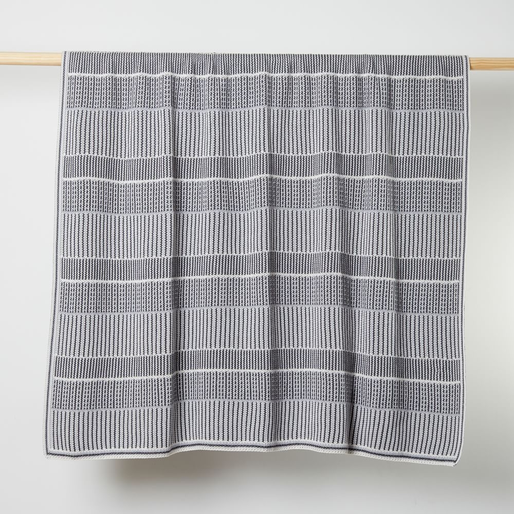 Made*Here New York Lofty Stripe Blanket, Gray Combo - Image 0