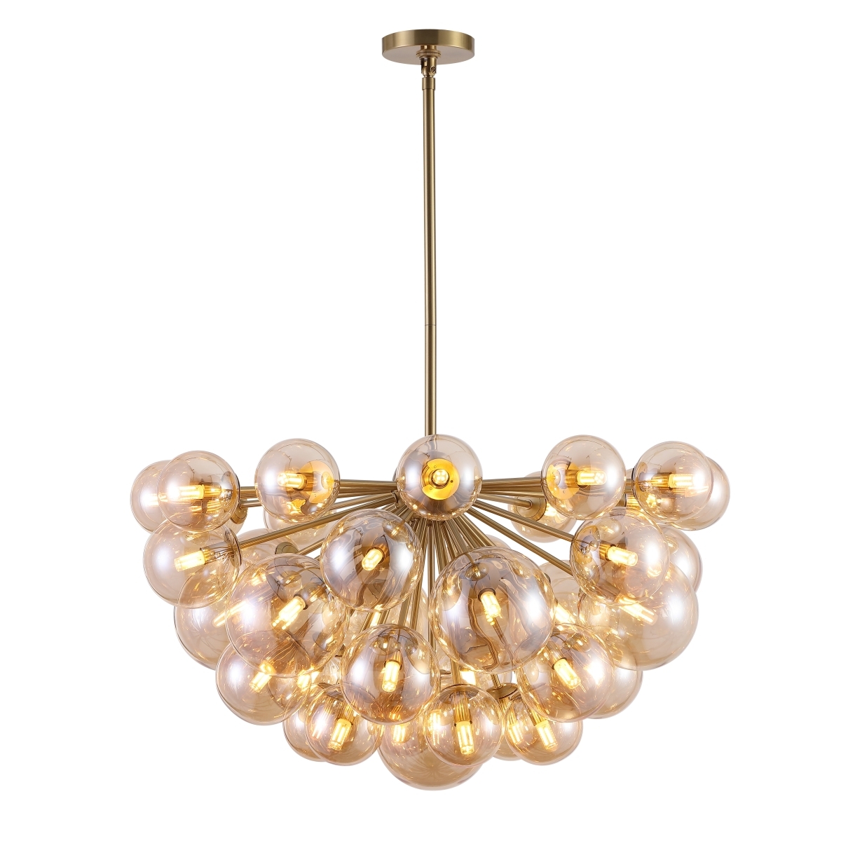 Safavieh Couture Raphaela Glass Globe Chandelie - Gold/Amber - Image 2