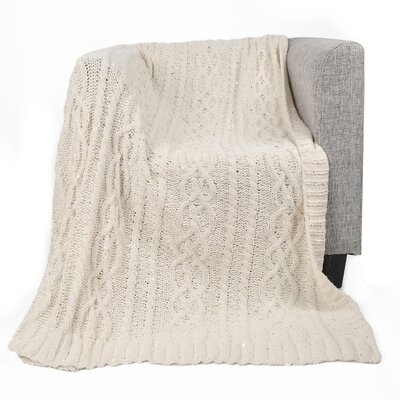 Keiran Luxury Sequin Soft Cable Knit Chenille Throw - Image 0