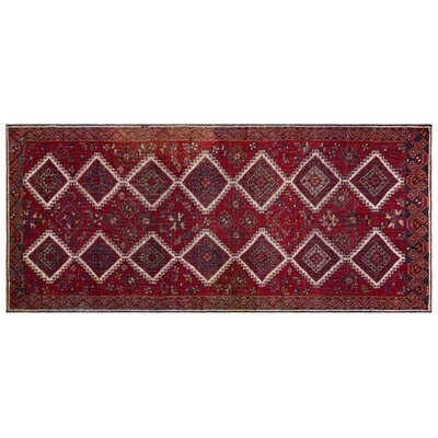 One-of-a-Kind Hand-Knotted 1960s Red 4'9" x 10'10" Runner Area Rug - Image 0