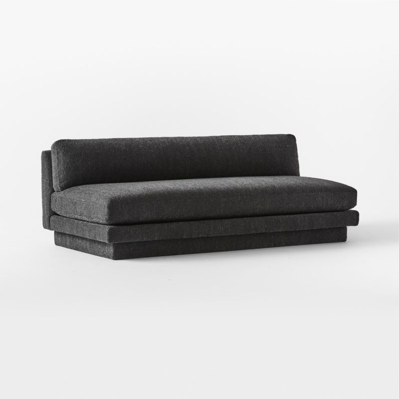 Plinth 80" Armless Black Performance Boucle Sofa - Image 2