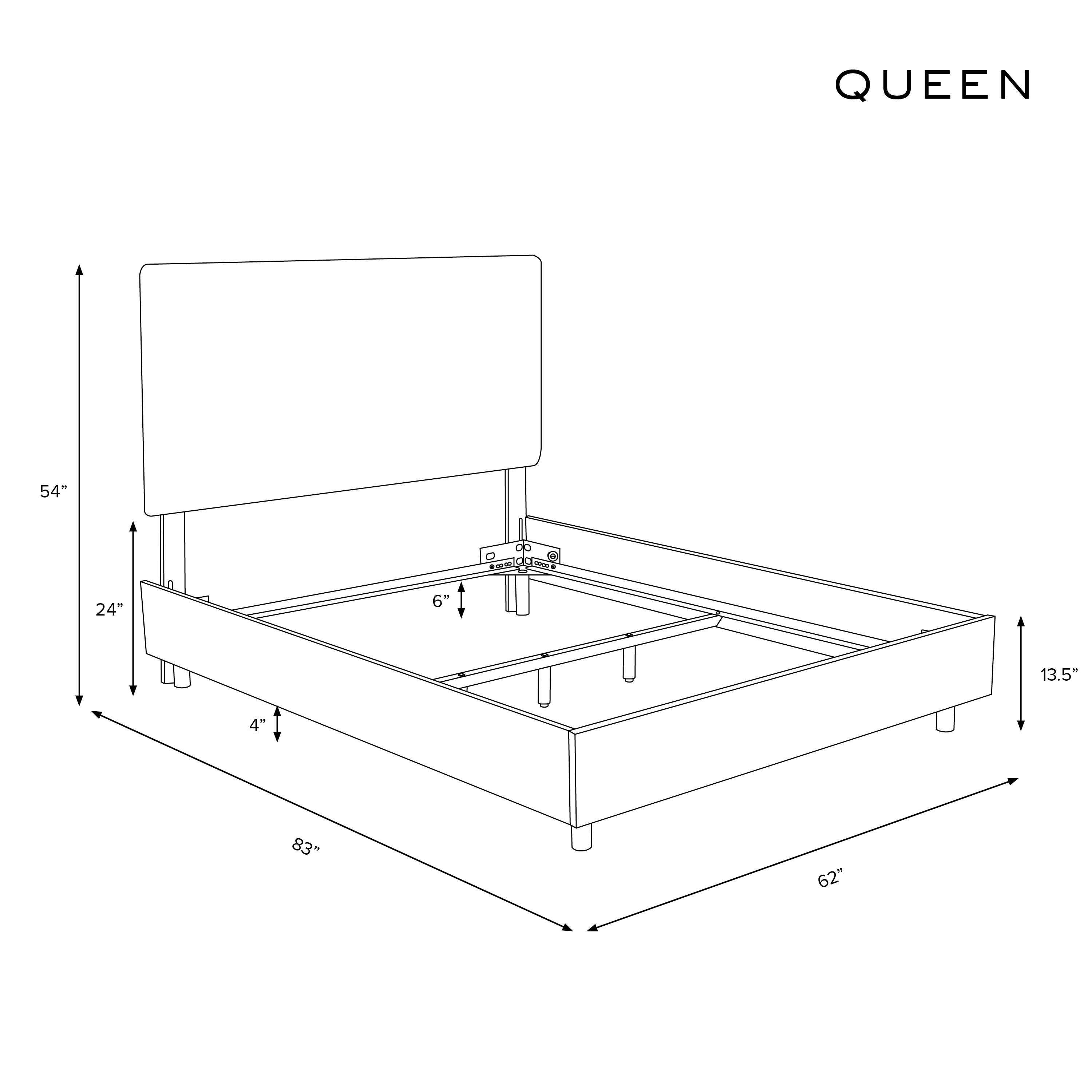 Lafayette Bed, Queen, White - Image 5
