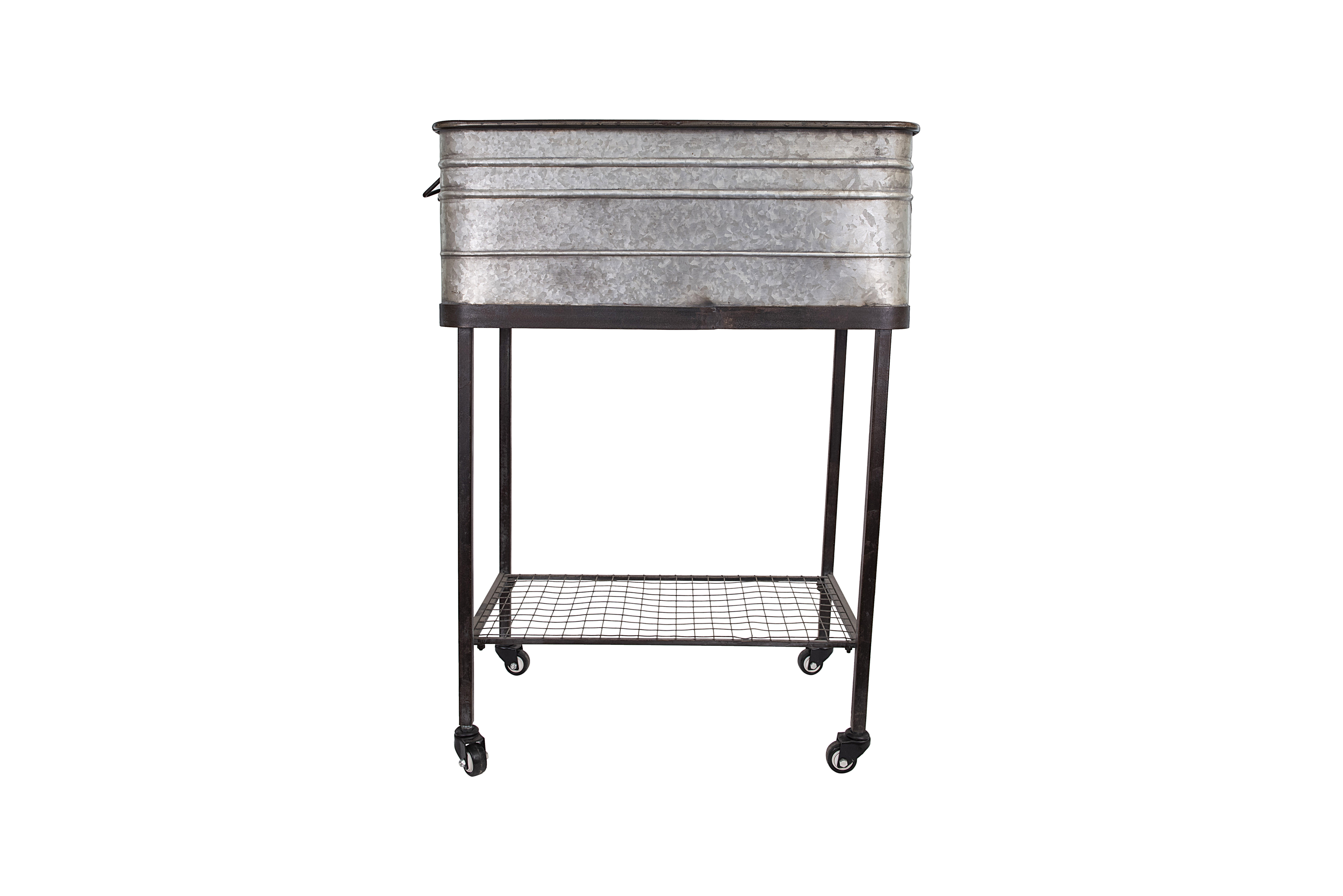 Metal Bucket/Planter on Stand with Casters - Image 0