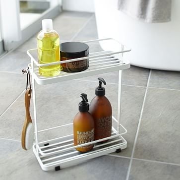 2-Tiered Shower Caddy, White - Image 1
