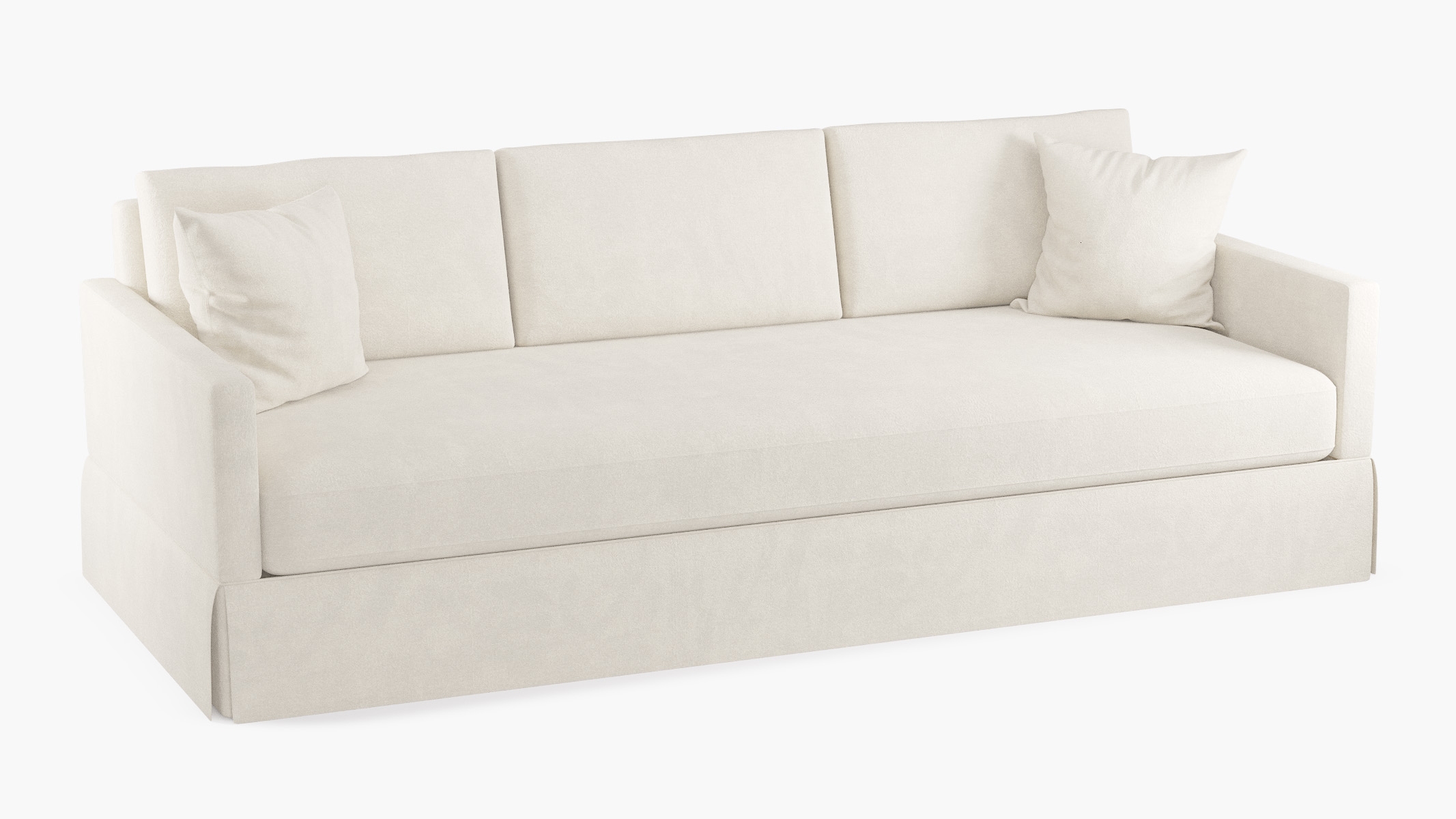 Skirted Track Arm Sofa, Fleece Luxe Velvet, Standard (39") - Image 1