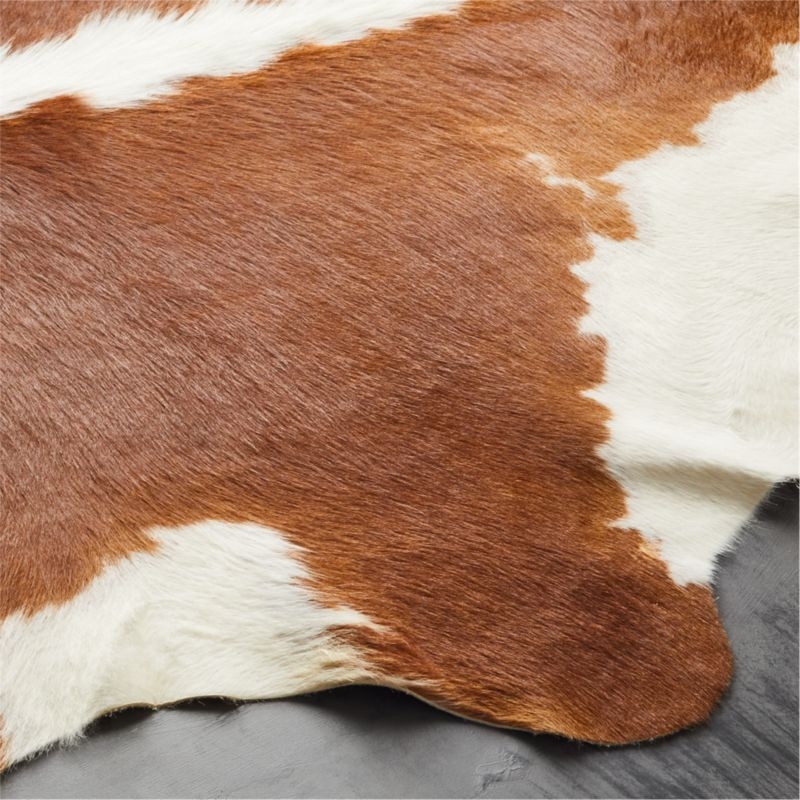 Light Brown and White Cowhide Area Rug 4'x6' - Image 1