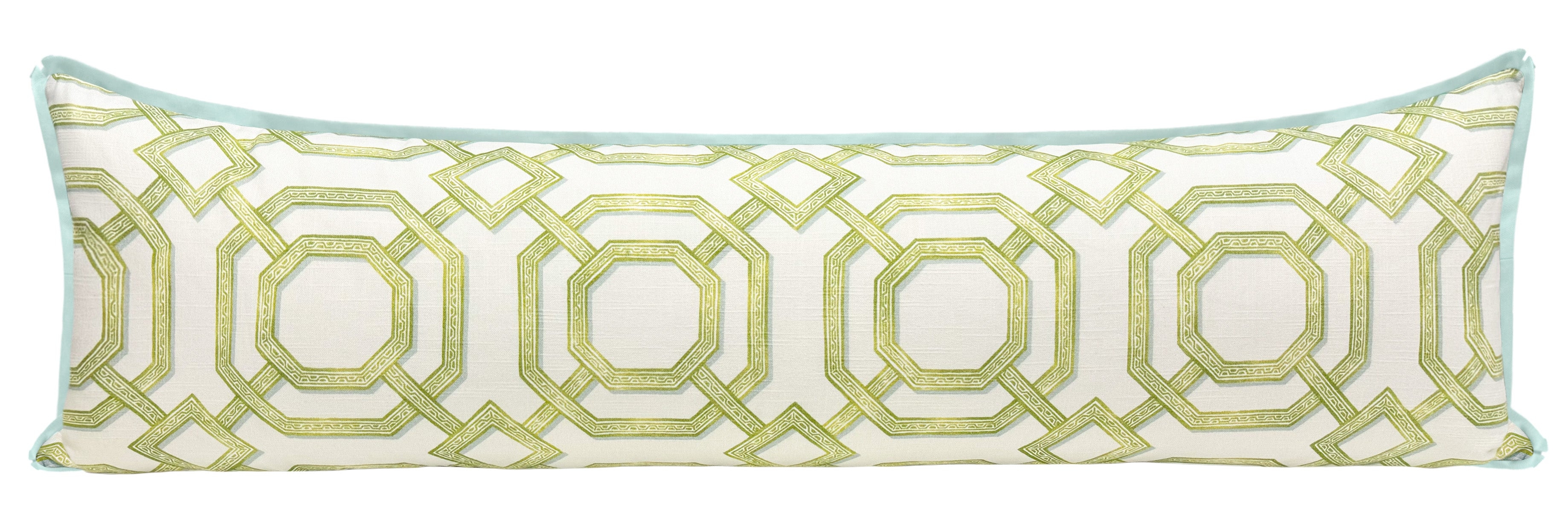 THE XL LUMBAR :: LATTICE PRINT // CELADON | LDC - 14" X 48" / BUTTERFLY FLANGE / Mineral - Image 2
