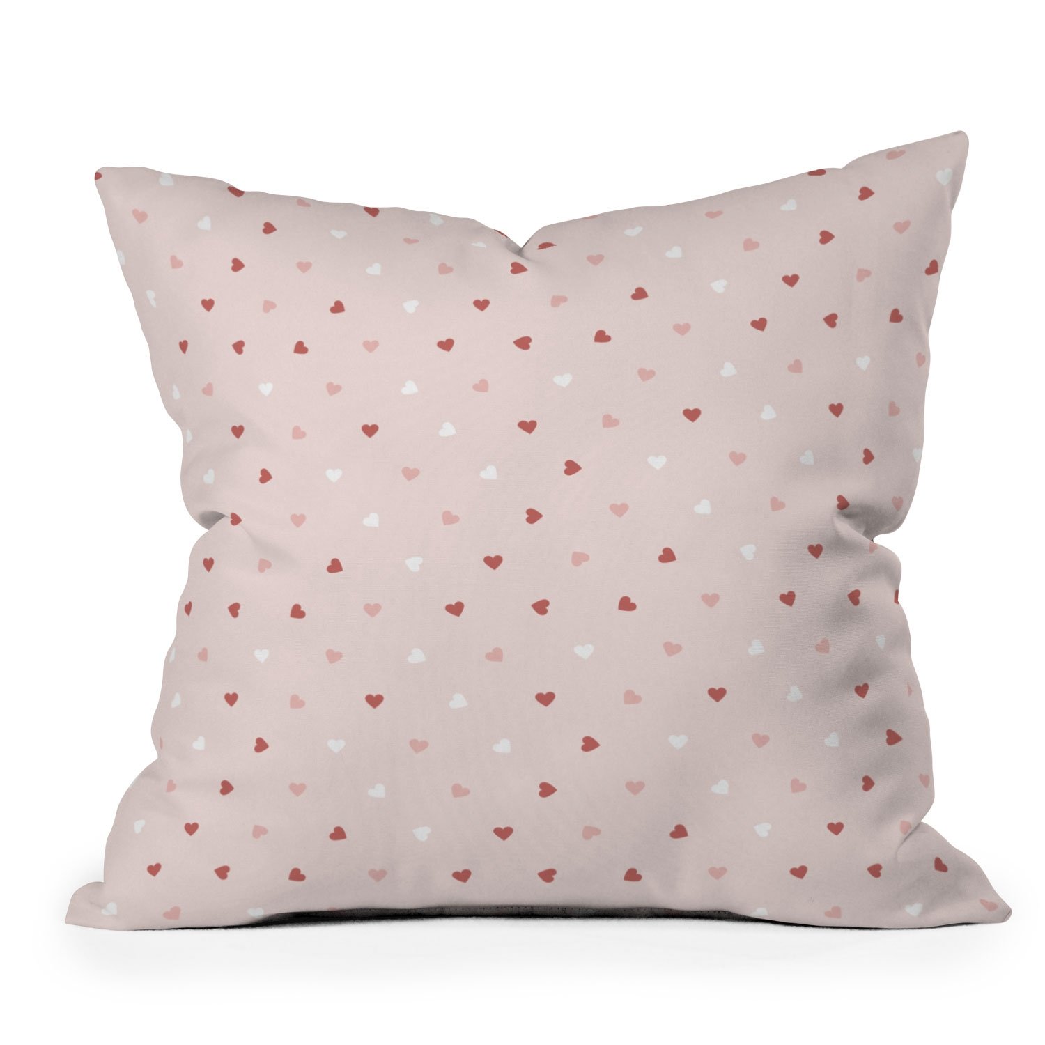 Mini Red Pink And White Hearts by Cuss Yeah Designs - Outdoor Throw Pillow 26" x 26" - Image 3