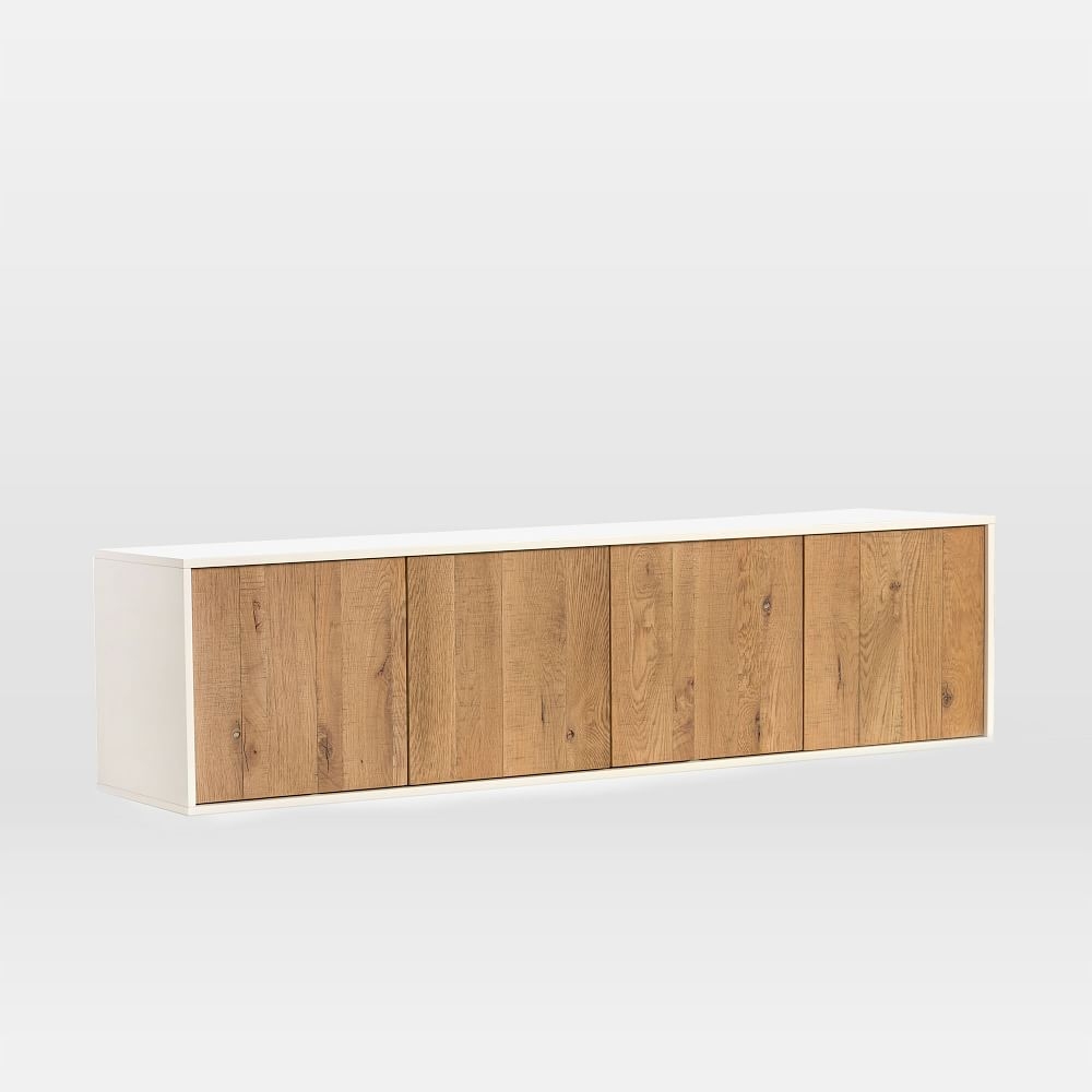 Open Box: Oak Wood + Lacquer Floating Media Console - Image 0