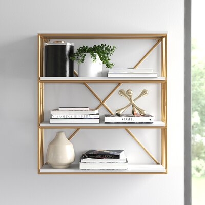 Quillen 4-Layer Modern Luxe Wooden Wall Shelf - Image 1