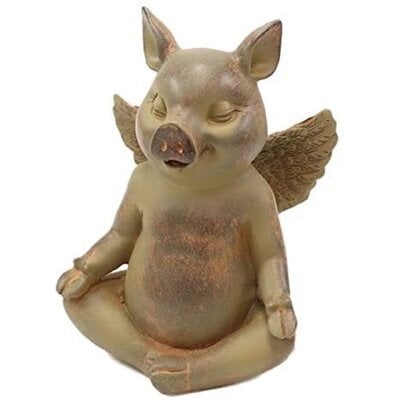 Peaceful Zen Yoga Flying Pig Hog Heavens Figurine - Image 0
